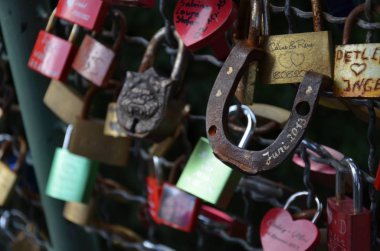 The Drahtbrucke with many locks, Kassel (Germany)