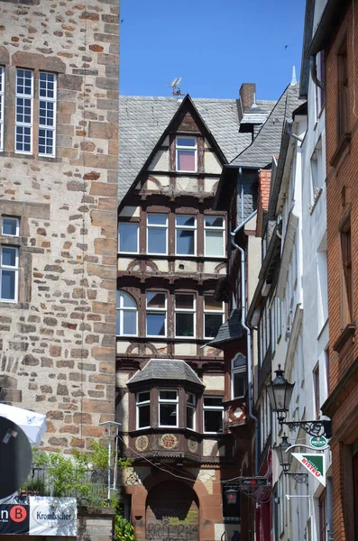 Ιστορικοί Δρόμοι Των Παλαιών Συνοικιών Του Marburg — Φωτογραφία Αρχείου