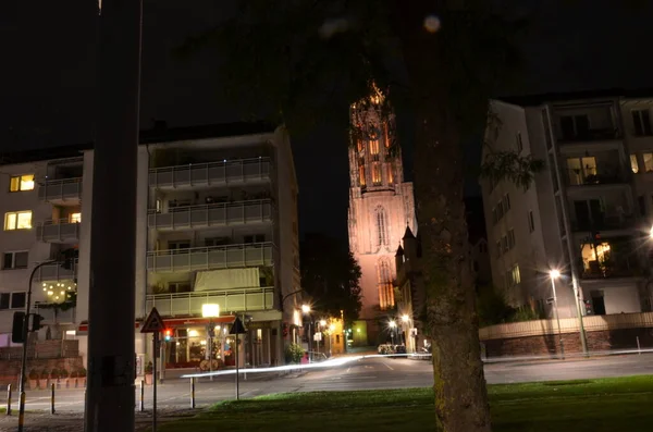 Fráncfort Del Meno Noche Alemania —  Fotos de Stock