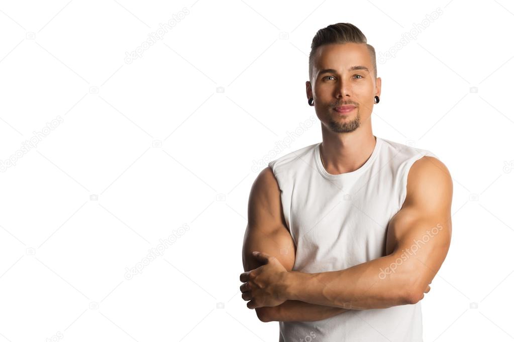 Handsome fitness trainer