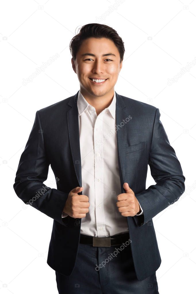Attractive businessman in blue suit