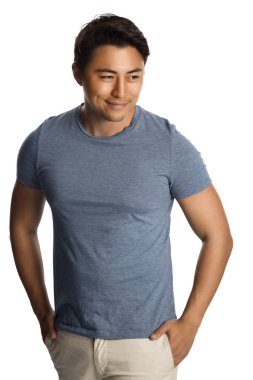 Relaxed smiling man in shirt clipart
