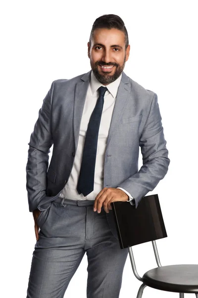 Hombre de negocios guapo contra fondo blanco —  Fotos de Stock