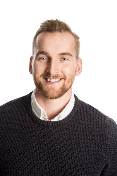 Attractive man in shirt and pullover — Stock Photo, Image