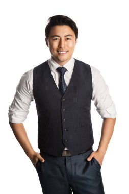 Memnun ve kendinden emin bir işadamı