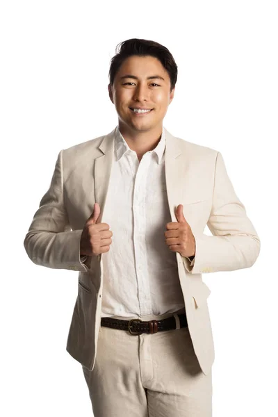 Handsome relaxed man in khaki jacket — Stock Photo, Image