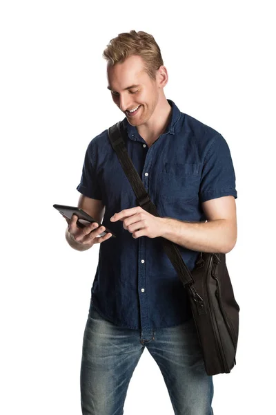 Blonde man studying — Stock Photo, Image