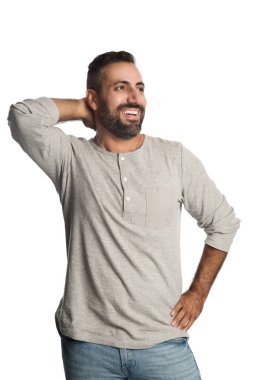 Çekici bir adamın portresi.