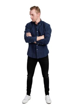 Sarışın erkek gülümsemek gülümseyen