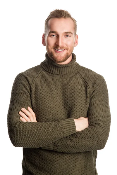 Retrato de cintura hacia arriba de un hombre sonriente rubio —  Fotos de Stock