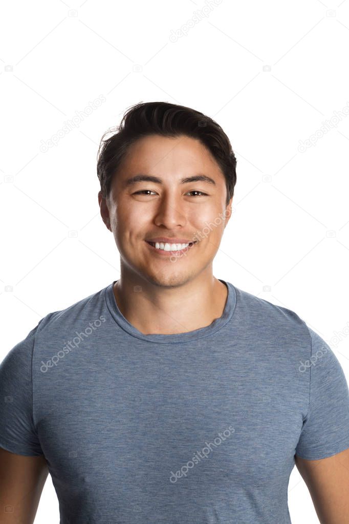 Man with toothy smile looking at camera
