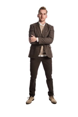 İyi giyimli işadamı kahverengi