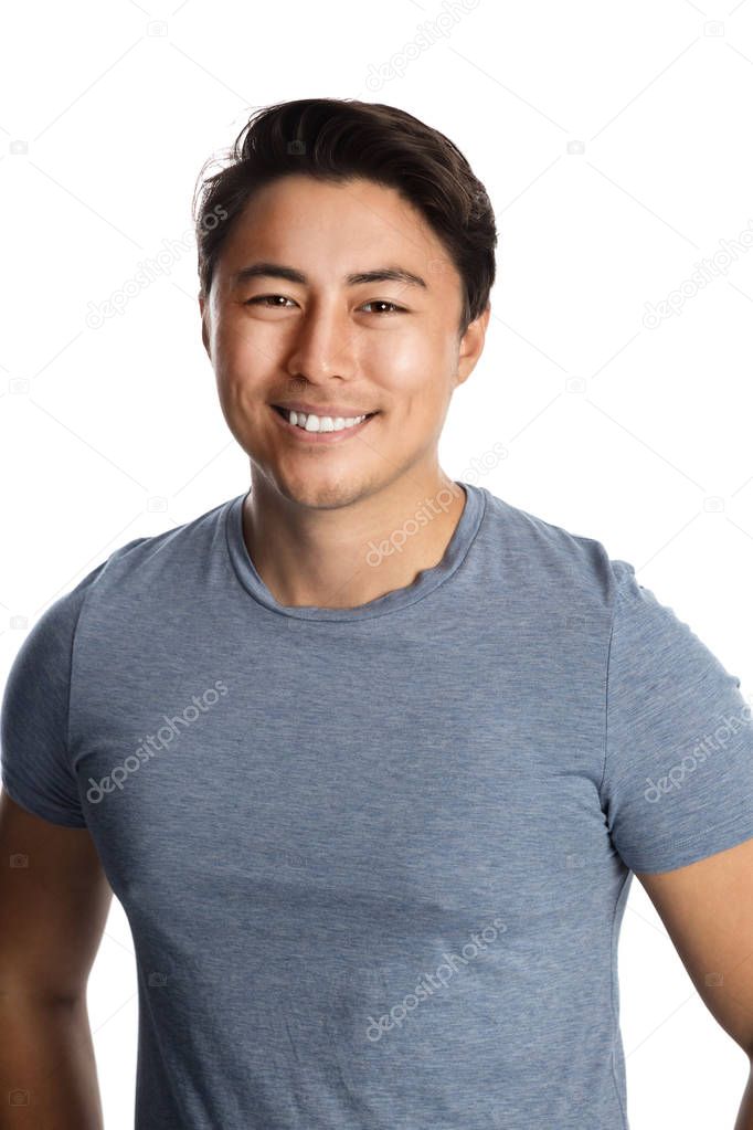 Man with toothy smile looking at camera