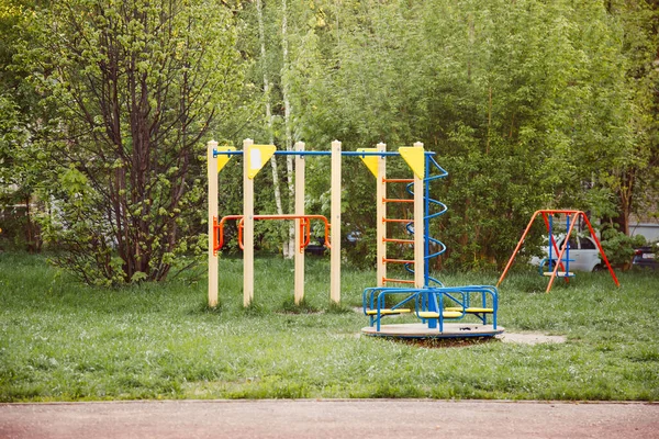 Prevenção Coronavírus Covid Sars Cov Parque Infantil Fechado Público Para — Fotografia de Stock