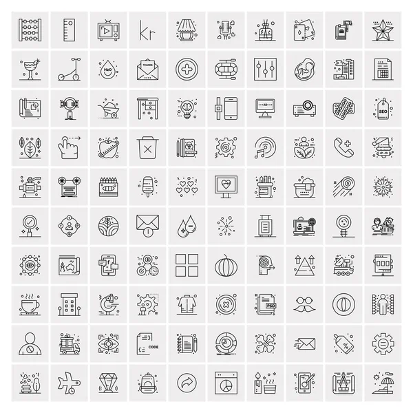 Набір 100 піктограм ліній творчого бізнесу — стоковий вектор