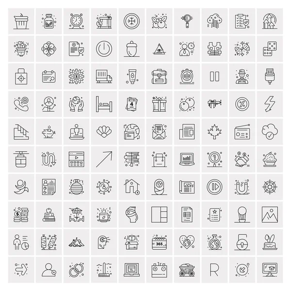 Ensemble de 100 icônes de secteur d'activité créatives — Image vectorielle