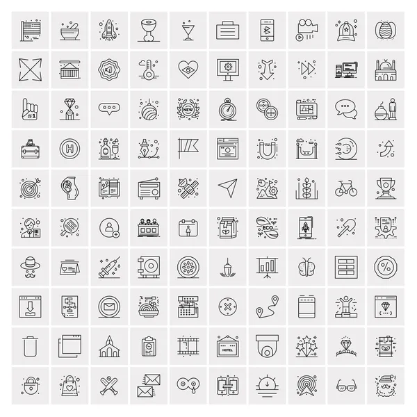 100 iconos de negocios Conjunto universal para web y móvil — Archivo Imágenes Vectoriales