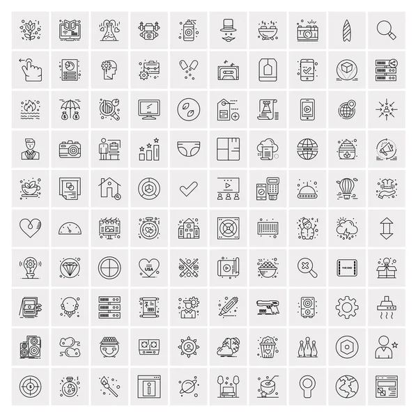 100 Business Icons Universal Set for Web and Mobile — Stock Vector