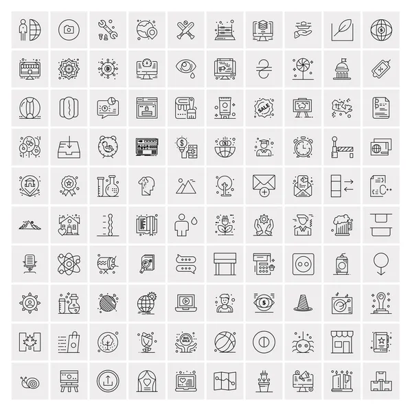 100 ikon pro web a tiskový materiál — Stockový vektor