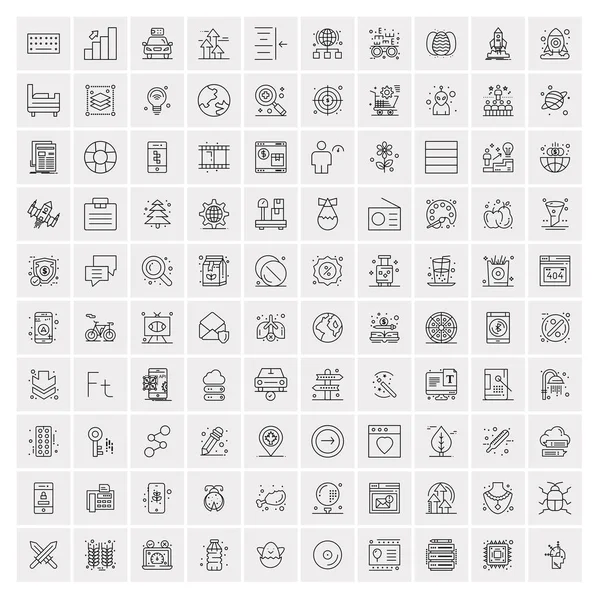 100 Business Icons for web and Print Material — Stock Vector