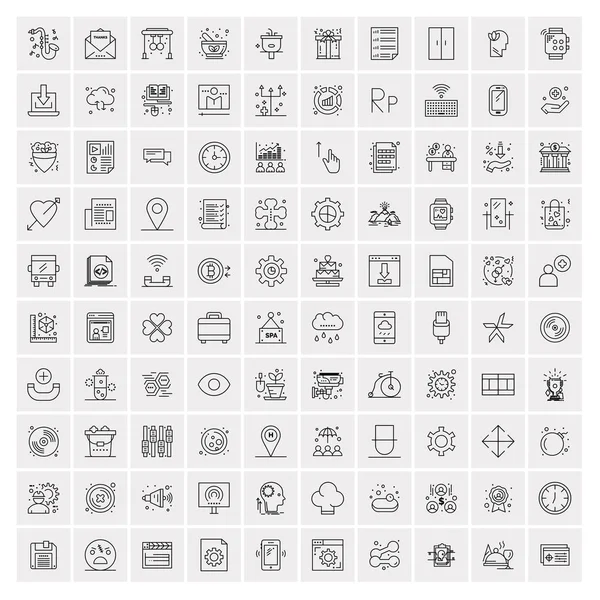 100 iconos de negocios Conjunto universal para web y móvil — Vector de stock