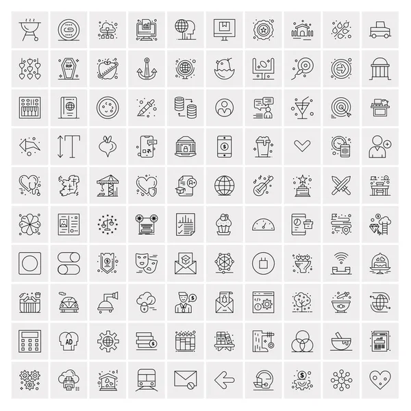 100套移动和Web通用线路图标包 — 图库矢量图片