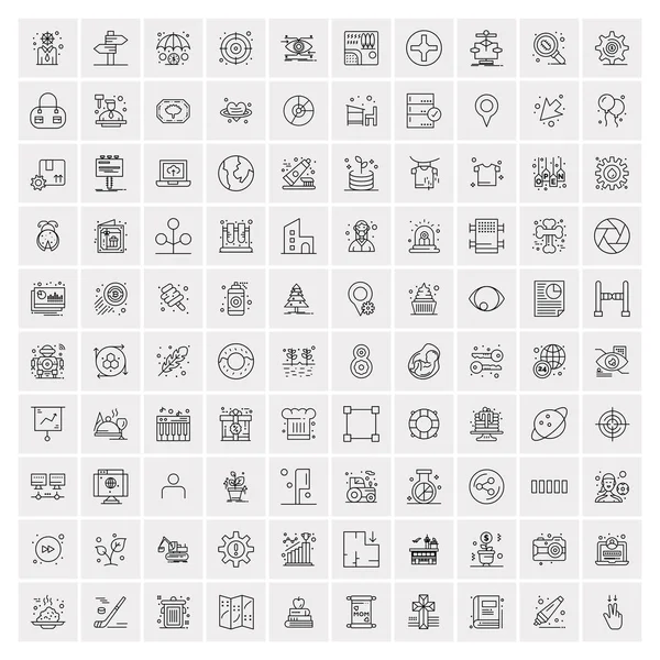 100 iconos de negocios Conjunto universal para web y móvil — Vector de stock