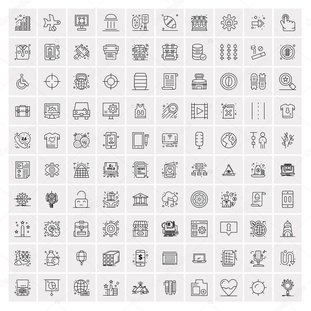 100 Business Icons Universal Set for Web and Mobile