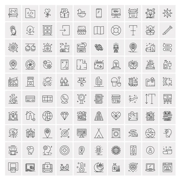100 iconos de negocios Conjunto universal para web y móvil — Archivo Imágenes Vectoriales