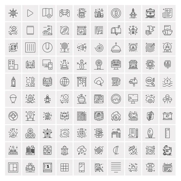 100 universelle Business-Icons für Web und Mobile — Stockvektor