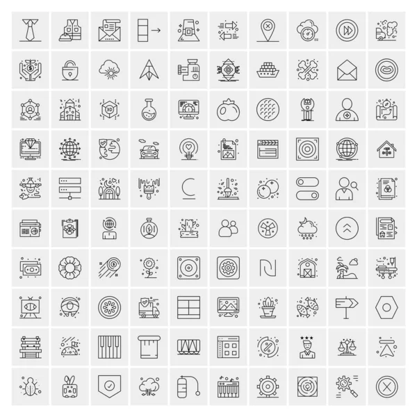 100 universelle Business-Icons für Web und Mobile — Stockvektor