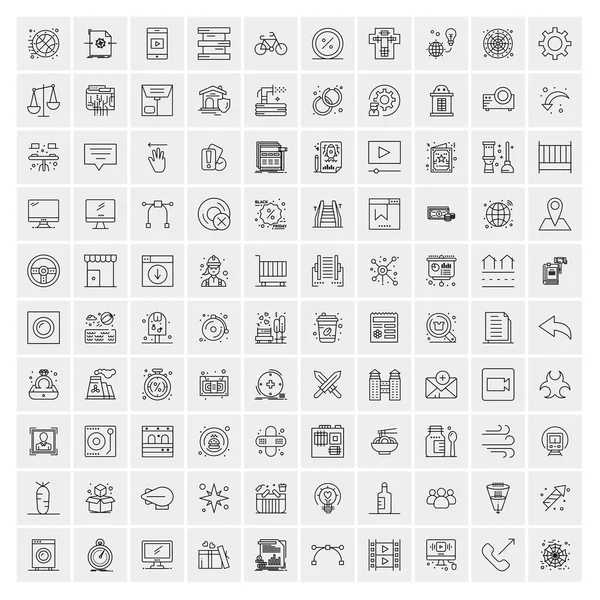 100 iconos de negocios Conjunto universal para web y móvil — Archivo Imágenes Vectoriales