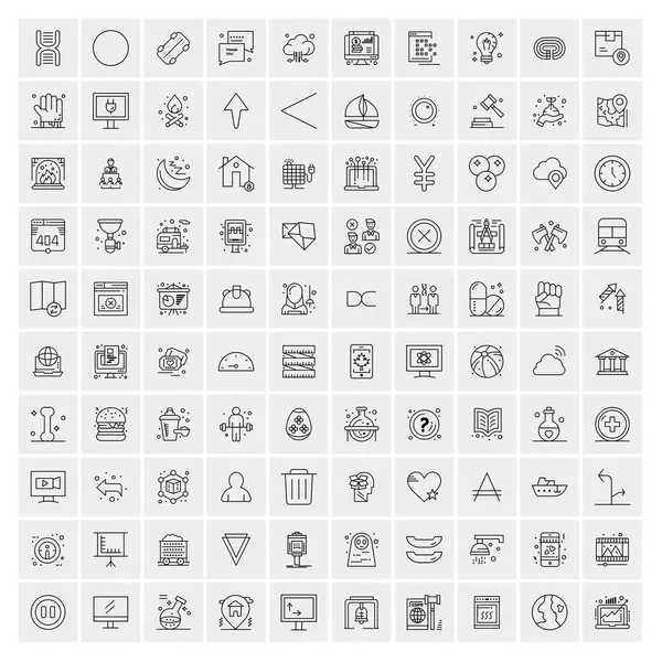 100 universelle Business-Icons für Web und Mobile — Stockvektor