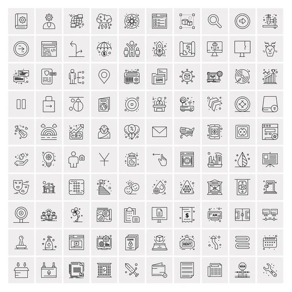 Set of 100 Universal Modern Thin Line Icons for Mobile and Web. — Stock Vector