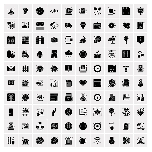 Set of 100 Universal Icons — 스톡 벡터