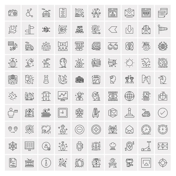 100 iconos de negocios Conjunto universal para web y móvil — Archivo Imágenes Vectoriales