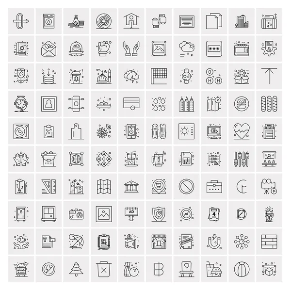 100 icone aziendali Set universale per Web e Mobile — Vettoriale Stock
