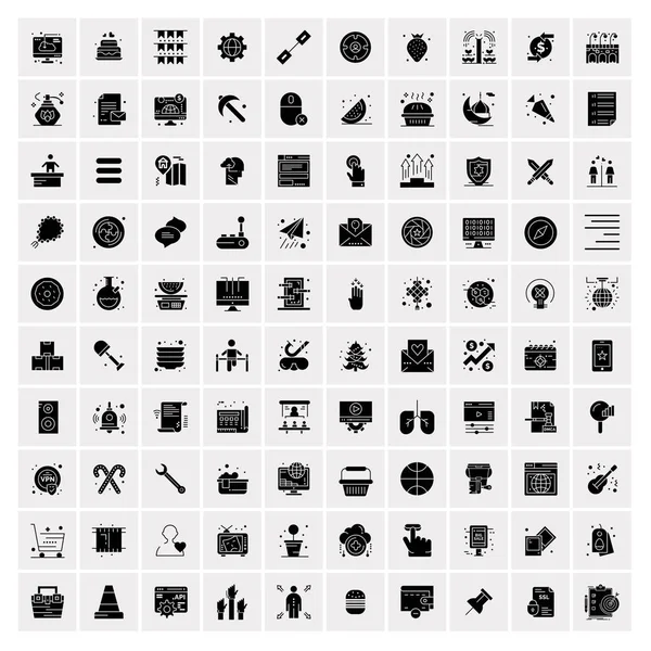 Ensemble de 100 icônes universelles — Image vectorielle