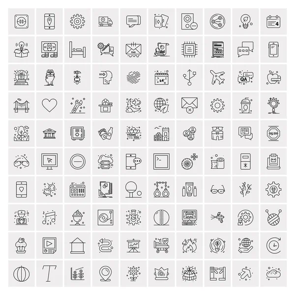 100 Business Icons Universal Set for Web and Mobile — Stock Vector