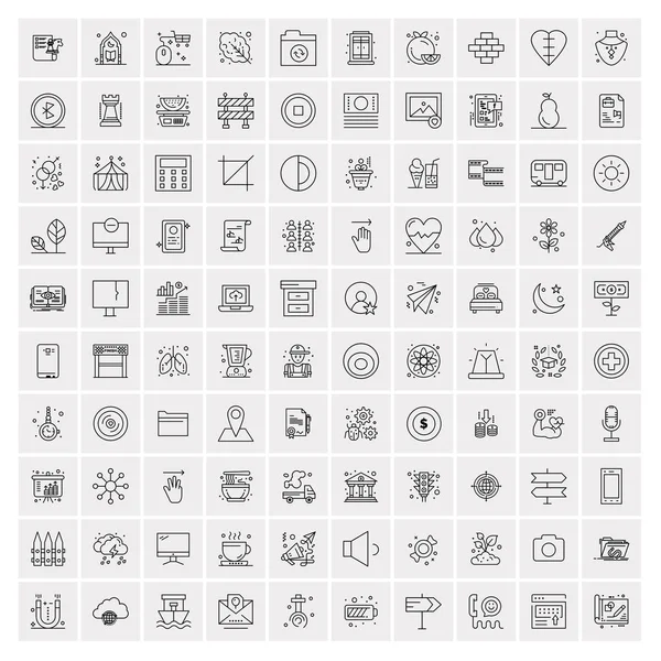 100 Business Icons for web and Print Material — Stock Vector