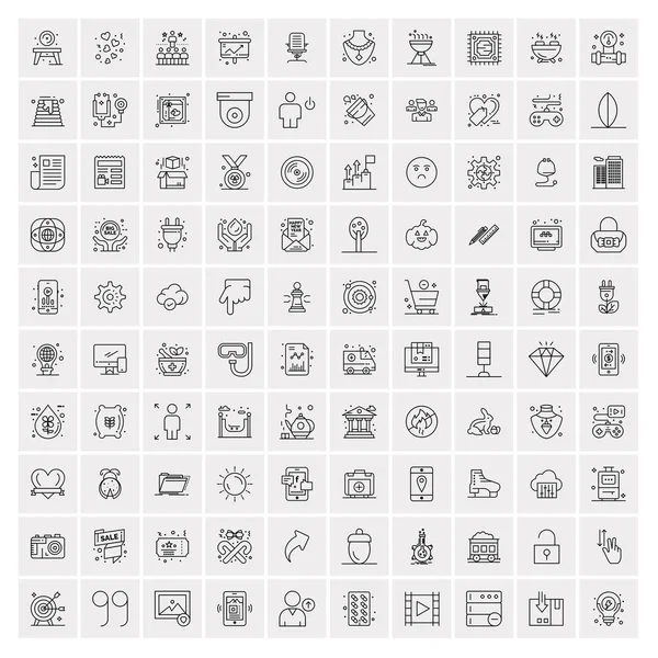 Conjunto de 100 iconos creativos de la línea de negocio — Archivo Imágenes Vectoriales