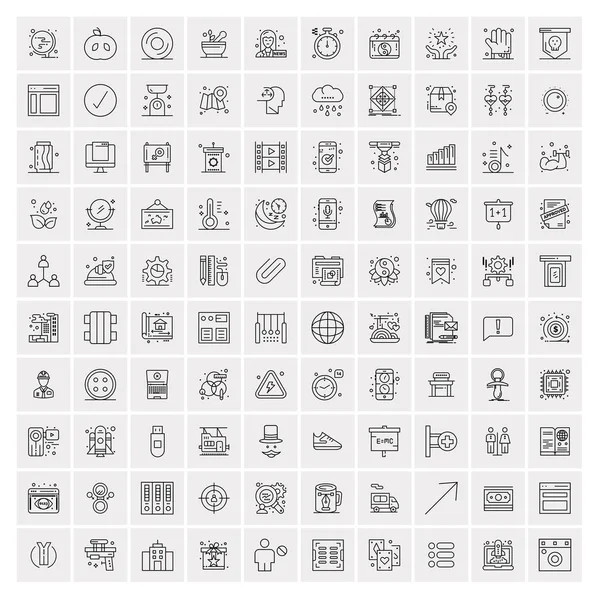 100 Business Icons für Web und Print — Stockvektor