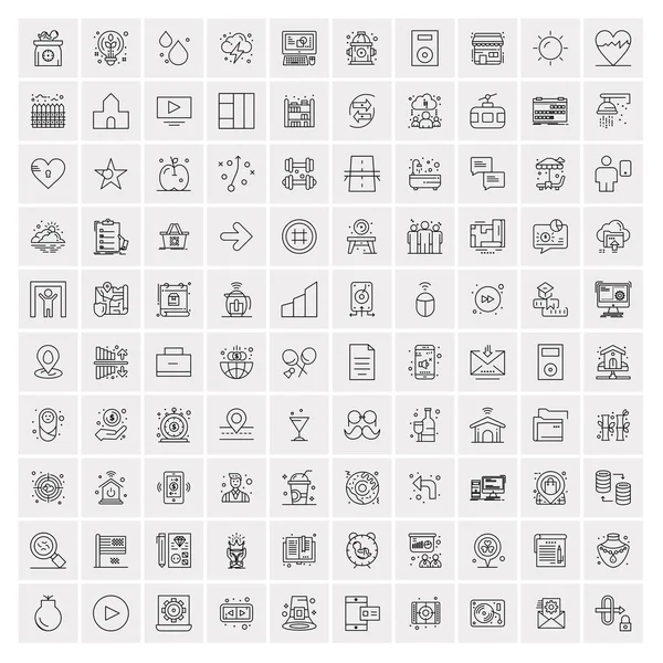 100 universelle Business-Icons für Web und Mobile — Stockvektor