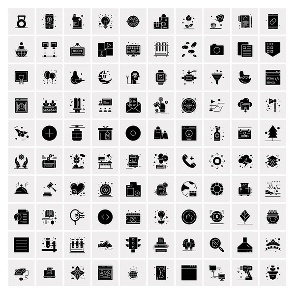 Set von 100 universellen Symbolen — Stockvektor