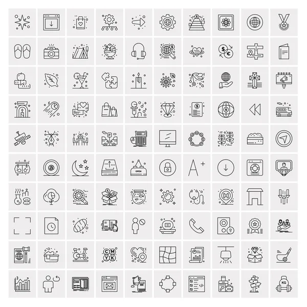 Conjunto de 100 iconos creativos de la línea de negocio — Archivo Imágenes Vectoriales