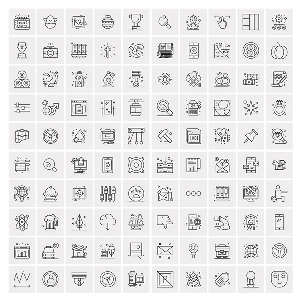 100 ikon biznesowych Uniwersalny zestaw do sieci Web i Mobile — Wektor stockowy