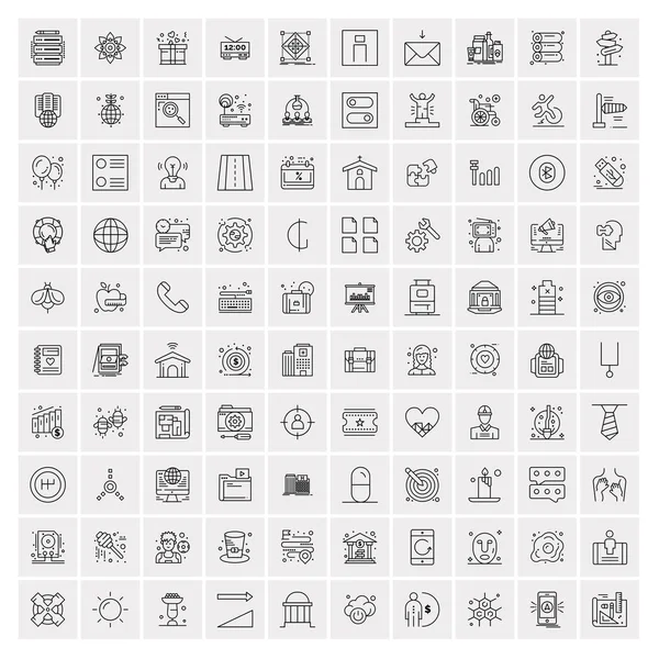 100 Business Icons Universal Set for Web and Mobile — Stock Vector