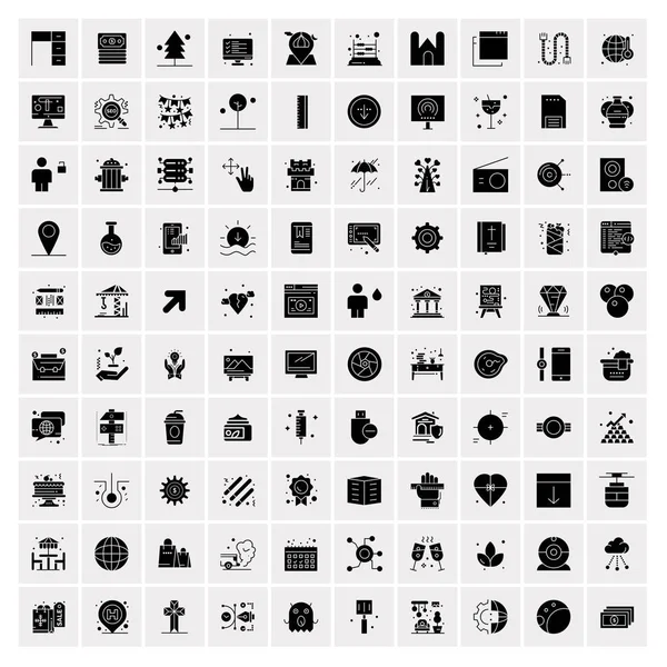 Set van 100 universele pictogrammen — Stockvector