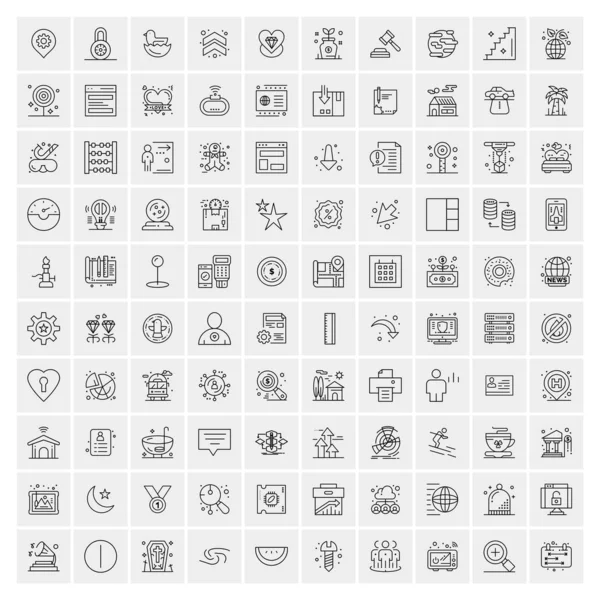 100 Business Icons for web and Print Material — Stock Vector