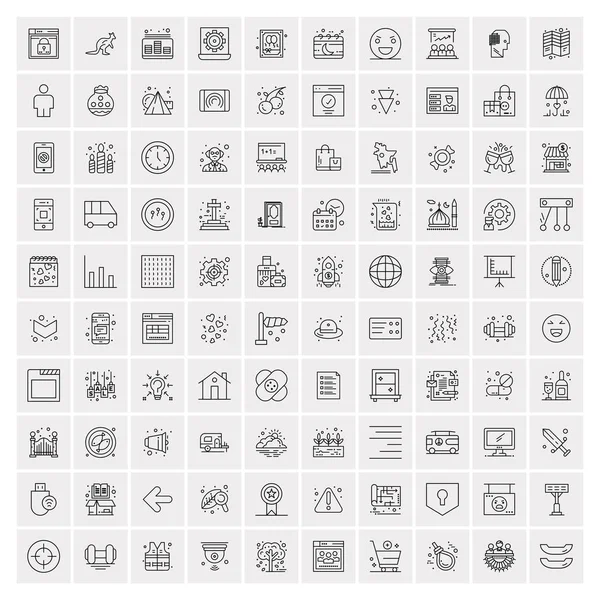 Ensemble universel d'icônes d'affaires 100 pour le Web et le mobile — Image vectorielle